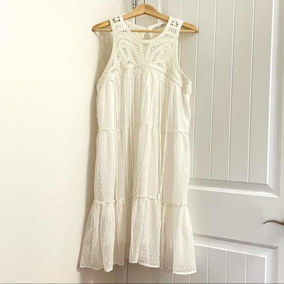 Dex Dresses & Skirts - Dex Crochet Ruffle Hem Dress